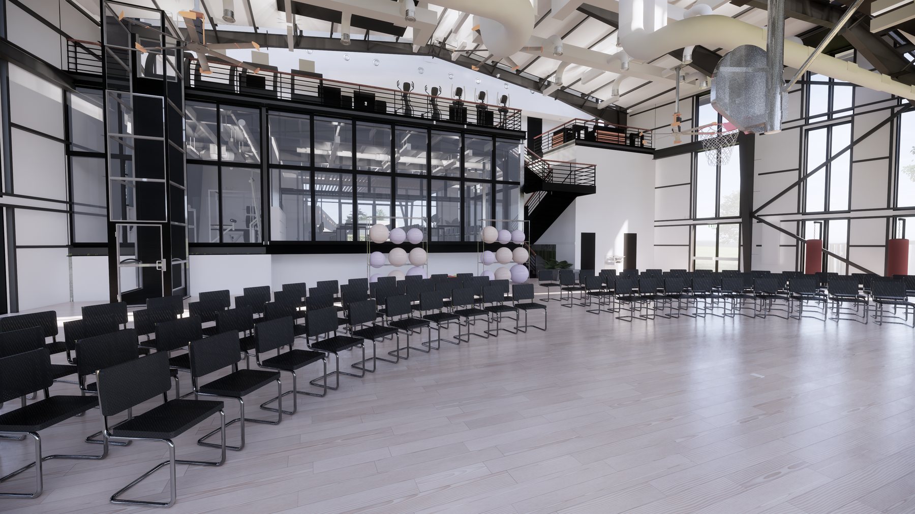 Inside the gathering hall