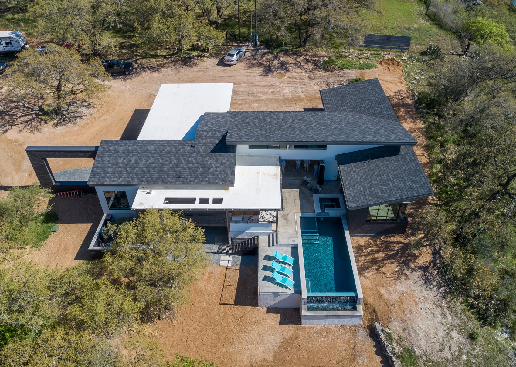 Pool and house
