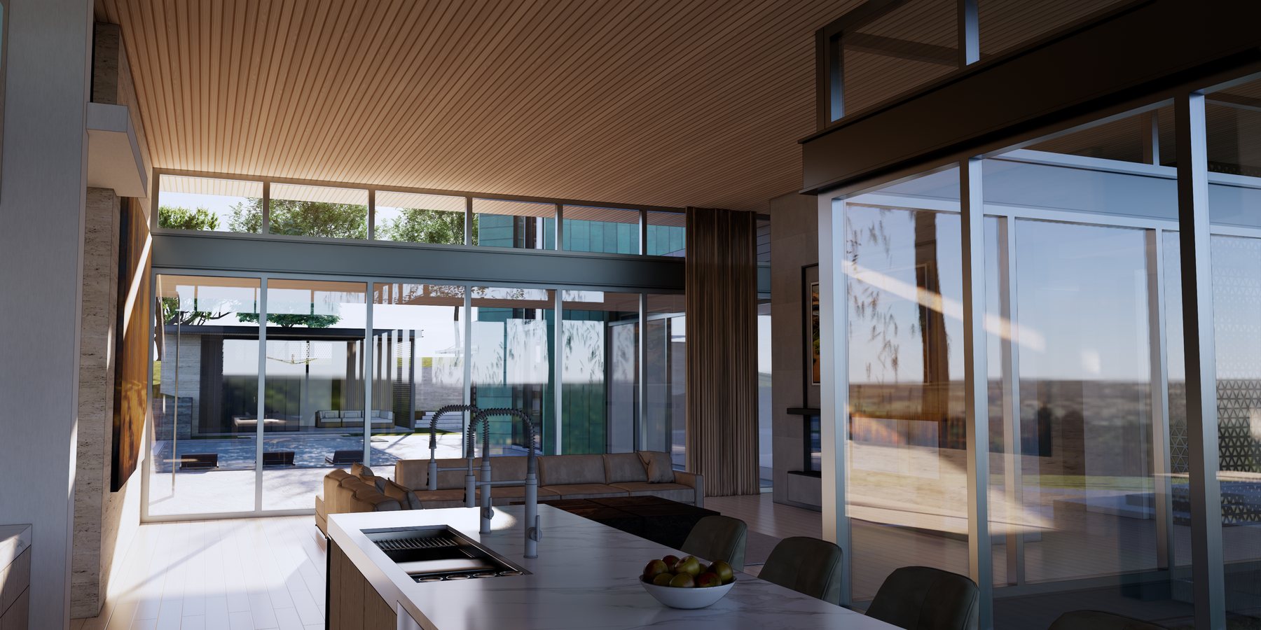 Living and kitchen